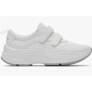 Rockport Women's Prowalker W D Strap Sneaker, White Leather ECO, Size 6.5